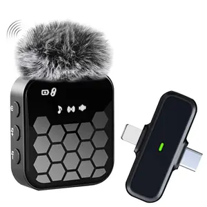 Wireless Lavalier Microphone, USB-C Wireless Microphone, Clip-on Microphone for iPhone, iPad, Android, Plug and Play, Audio Video Recording Live Streaming Interviews, Live Podcast Equipment