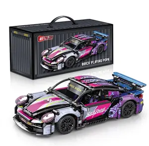 RC 911 Limited Edition 1:14 Supercar Block Kit | 1000+ PCS • Dual Motors • LED Lights • Remote Control • Display Case • Great Gift for Car Lovers