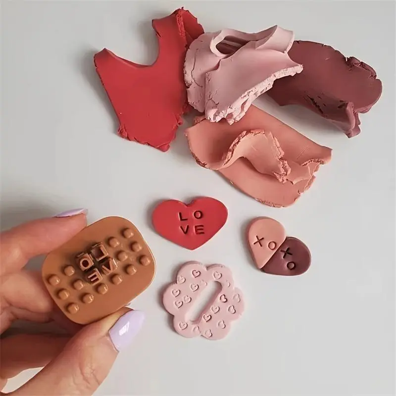 3pcs/set Mini Alphabet & Numbers Plastic Stamp For Making Polymer Clay Crafts, DIY Earring Cutting Molds, Jewelry Pendant Crafting Mold With Mini Storage Case