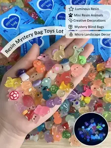 20 psc Random Color Mini Resin Animal Ornaments, Luminous Resin Cute Animal Decorations, Creative Decorations for Home Office Desk, Cute Collectible Figurines