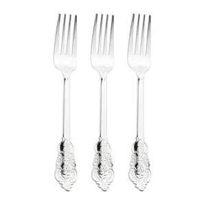 Shiny Baroque Silver Plastic Forks Shiny Baroque Silver Plastic Forks