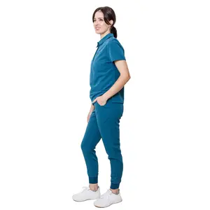 Women Polo Scrubs Set (Regular Fit) Fabric Slim Top Womenswear