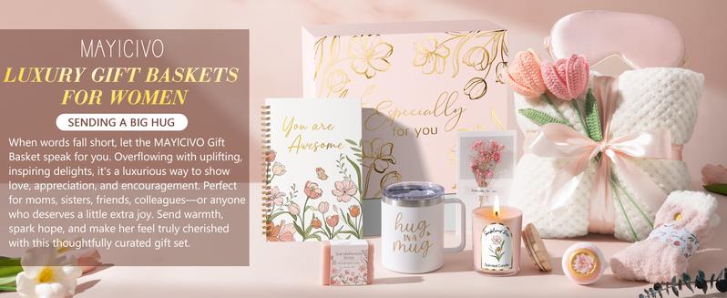 Mayicivo Valentine's Day Gifts ideas Basket for Women – Get Well Soon, Birthday, and Thinking of You Gifts for Mom, Best Friend, or Sister dealsforyoudays