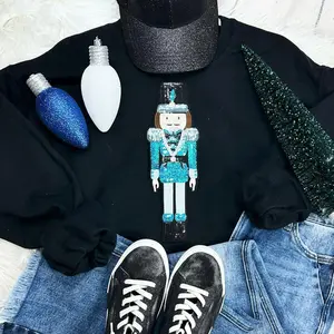 BLUE Nutcracker Sequins Embroidered Patch