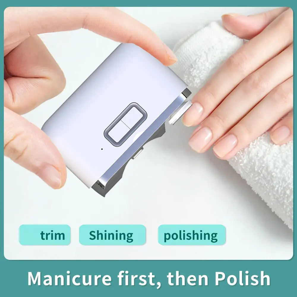 Electric Fingernail Clipper and Polisher, USB Rechargeable, 500mah Battery, Safety Feature, Multi-Functional Manicure Tool, Ideal Gift