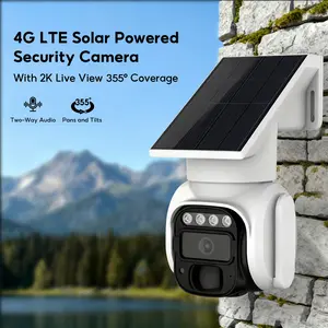 4G LTE Solar Security Camera,2K ColorNight Vision, Spotlight Siren, IP65Waterproof, RemoteAPPControlled, Motion Activated, NightVision, Outdoor, Datarefillis required for Unlimited 4G datausage