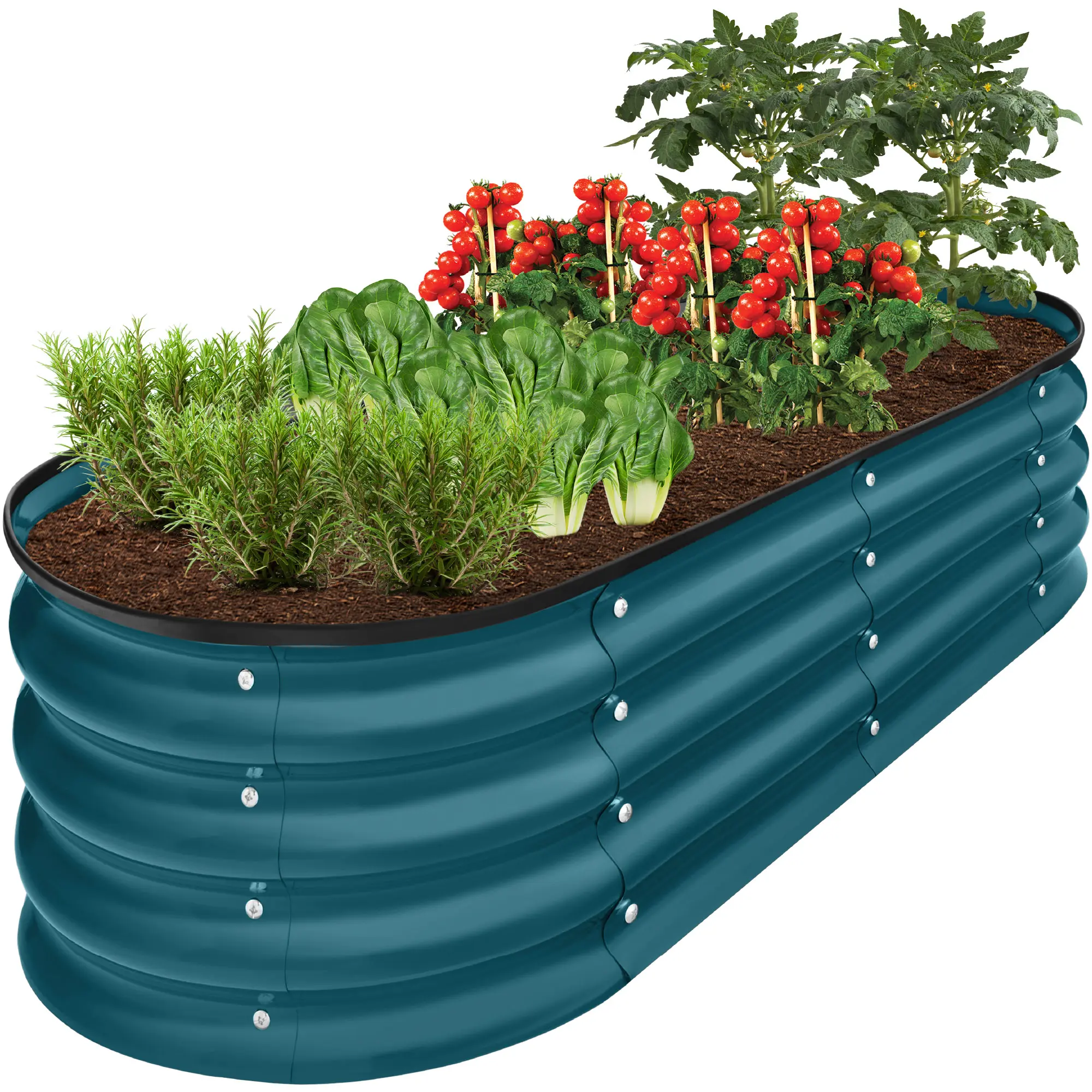 Best Choice Products 4x2x1ft Outdoor Raised Metal Oval Garden Bed, Planter Box for Vegetables, Flowers Best Choice Products 4x2x1ft Outdoor Raised Metal Oval Garden Bed, Planter Box for Vegetables, Flowers