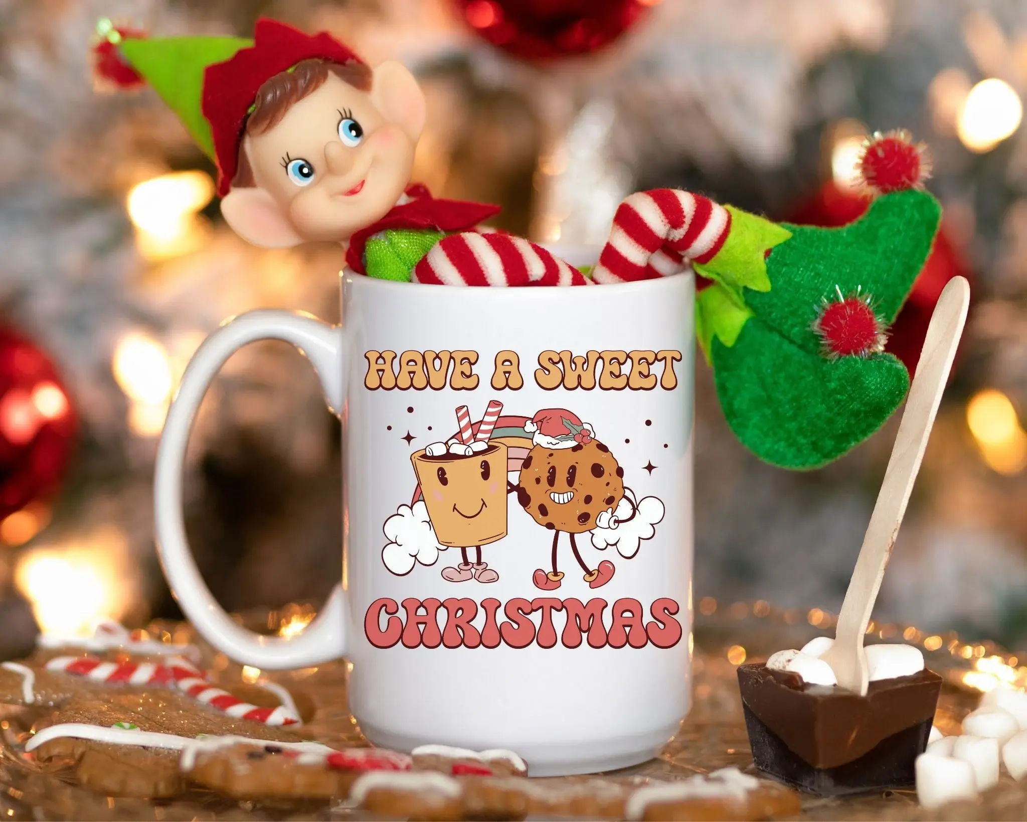 Christmas Cookie Cocoa Mug, Christmas Gift, Christmas Coffee Mug, Funny Coffee Mug, Large Ceramic Mug, Merry Christmas, Xmas Mug