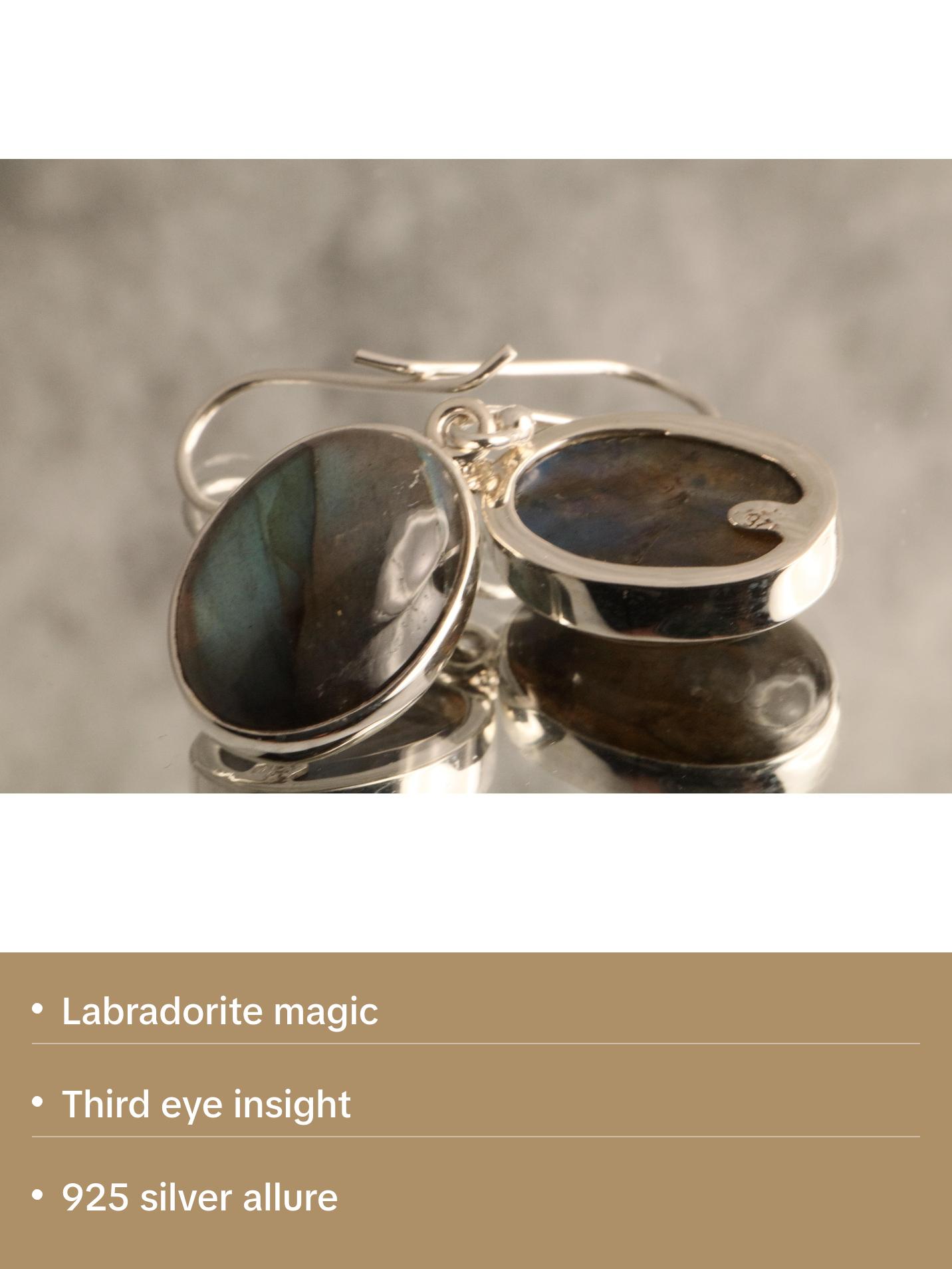 Aurora's Gleam - Labradorite 925 Silver Earrings