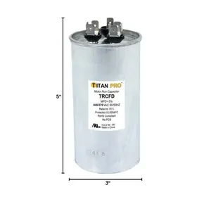 TRCFD355 OEM Upgraded Replacement Motor Run Capacitor 35+5 MFD uF 370/440 Volt Round