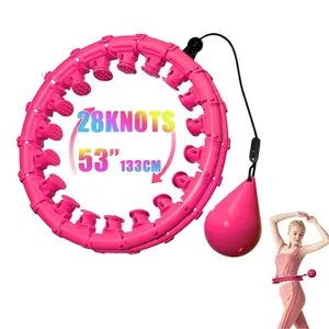 Weighted Hula Hoop with Exercise Belt - with 28 Detachable Links, Smart Weighted Hula Hoops for Adults and Beginners, Adjustable Tummy Exercise Weight Loss Equipment for Women & Men, Fitness Hoop