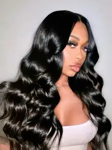 5x5 Human Hair Body Wave Glueless Lace Wig 20-28 Inch Black Long Body Wave Wig for Women, Pre Cut Lace Hairline,Wear And Go,Quick Change Daily Styling for Beginner