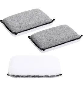 PAQUETE DE 3  Autofiber Esponja de limpieza interior Scrub Ninja (5 x 3 pulgadas) para limpieza de cuero, plástico, vinilo y tapicería.