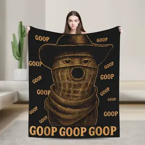Goop Goop Goop Vintage Cowboy Peanut Meme Print Flannel Blanket Cooling Blanket Homegoods Soft Cozy For Bedroom Living Room Sofa Couch For Meme Lovers Teens Adults Perfect Gift
