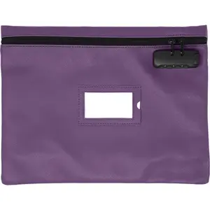 14x11 inch Purple Zipper Locking Notary Bag for Notary Kit Stamp Embosser Ink Pad and Valuables Locking Document Journal Carrying Case