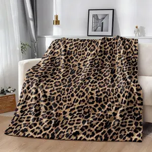 Luxury Leopard Print Flannel, Ultra Soft Warm Plush Microfiber 280gsm, Perfect for Bed Sofa Couch, Ideal for Cold Winter Nights, Flannel Cozy Blanket, Flannel Throw Blankets