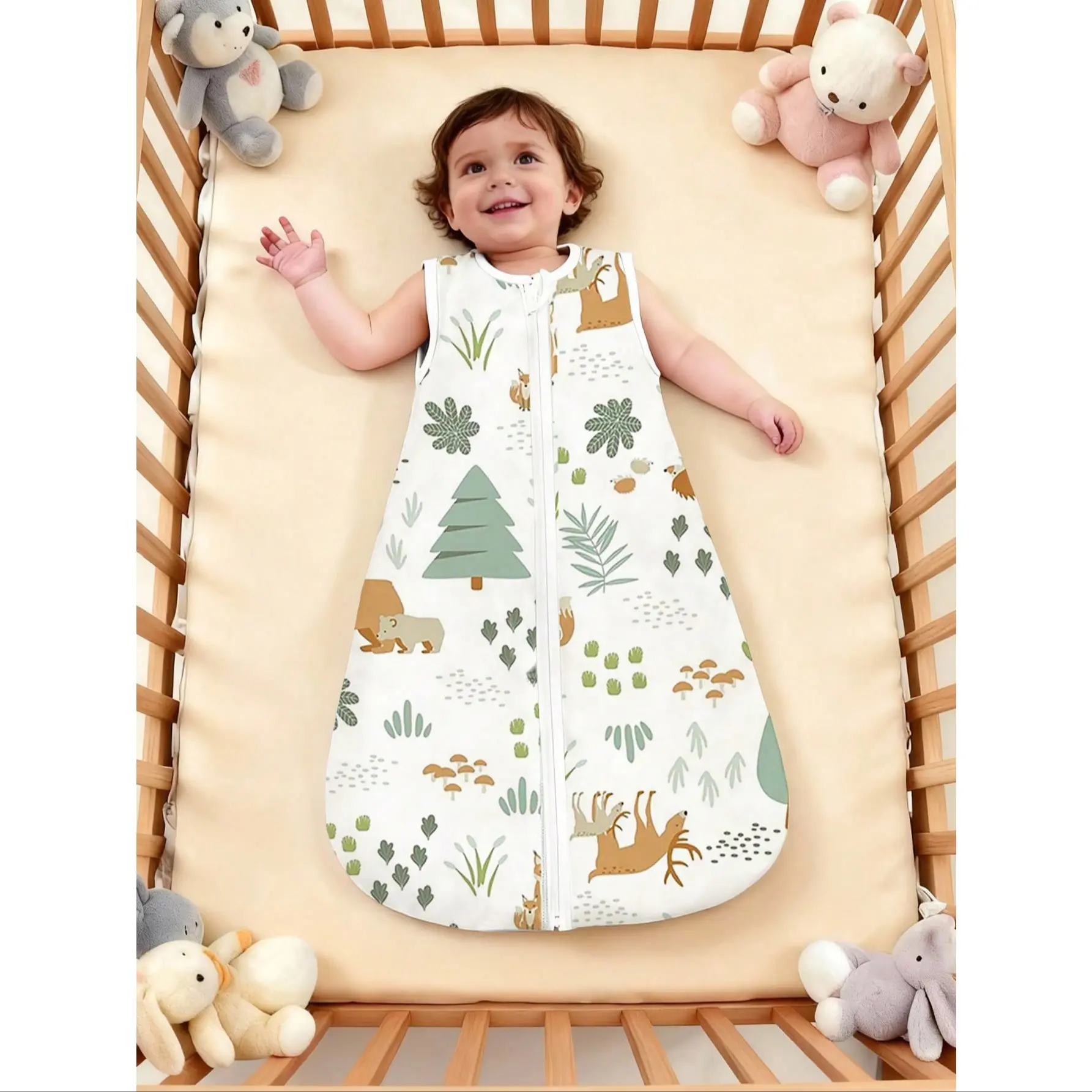Baby Sleeveless Sleep Bag for 0-12 Months, Infant Sleep Sack, Anti-Kick Blanket, Super Soft Skin-Friendly, Perfect Gift for Christmas Halloween Thanksgiving