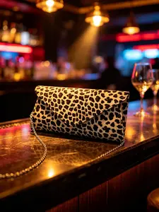 Classic Retro Luxury Women's Bag, Trendy Leopard Print Envelope Handbag, Perfect for Carnival, Music Festival, Date, Fashion Evening Party