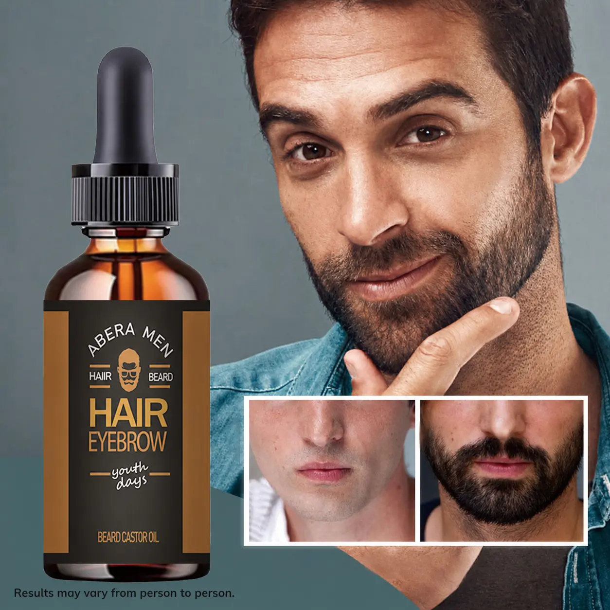Men's Beard Growth Serum - Moisturizing Frizz-Control Formula with Argan, Hyaluronic Acid, Vitamin C, Hydrating, Nourishing, Refreshing, Non-Greasy, Easily Absorbing for Daily & Evening Thick Full Beard Care