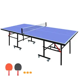 8-Foot Foldable Table Tennis Table Set – Portable Table Tennis Table (Includes 2 Paddles and 3 Balls); Indoor Game Table Suitable for Homes, Offices, and Recreation Rooms