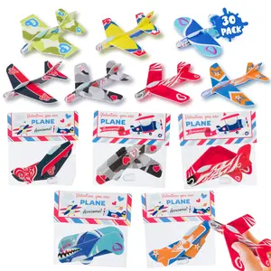 Funeta Foam Airplane Valentine’s Day Gifts for Kids | 30-Pack Classroom Set