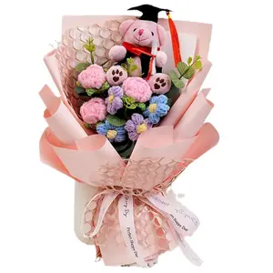 Hello Kitty Cartoon Plush Bouquet Anime Rose Flowers Doll Home Wedding Decoration Christmas Valentine's Day Gift