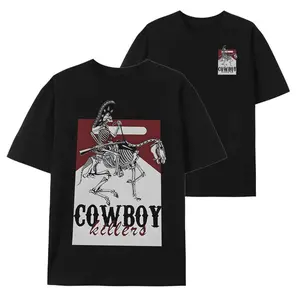 Men's Skeleton Graphic & Letter Print Round Neck Tee, Loose Casual Short Sleeve T-shirt for Daily Wear, Men's Top for All Seasons, Graphic Tees, Western Clothing, Vintage Graphic Tees,  Mens Clothing 25626Father's Day Gift