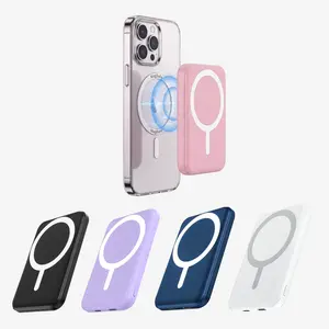 Ultra-thin Lightweight Portable Charger/ 5000mAh Magnetic Wireless Power Bank/ 20W PD Fast Charging/ Lighting Input Wireless Portable Charger for iPhone 12-17 All Series