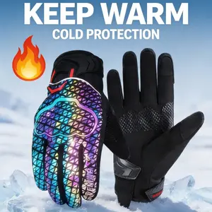 Vemar Winter Motorcycle Gloves, TPU Protection Waterproof Warm Night Reflective Touchscreen, Unisex Cold Weather Riding Gear Motocross Gloves