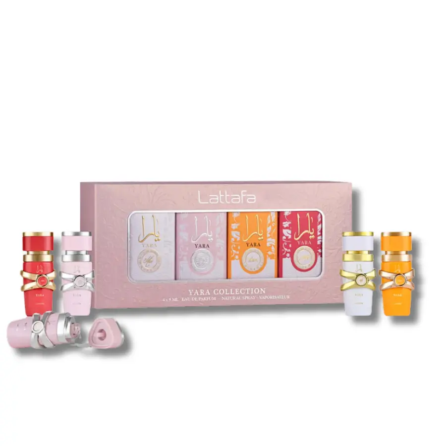 Lattafa Yara Mini Collection, Long Lasting Perfume Variety Pack for Women, 4 x 5ML Eau De Parfum Fragrance Gift Set, Perfumes For Women, Long Lasting Perfumes