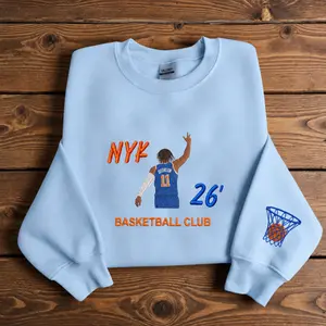 Embroidered New York Basketball SweatShirt, Retro NY BBall Streetwear, NYC Sport shirt, gift for fan sport