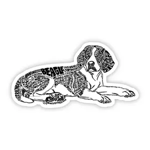 Beagle Dog 4-inch Vinyl Sticker, Pet Stickers