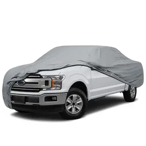 Lightweight Plus Full Size Truck Car Cover for 2015-2020 Ford F-150 Raptor Pickup SuperCrew Cab 4-Door 5.5 ft Bed Breathable Scratch, Dust Protection Gray