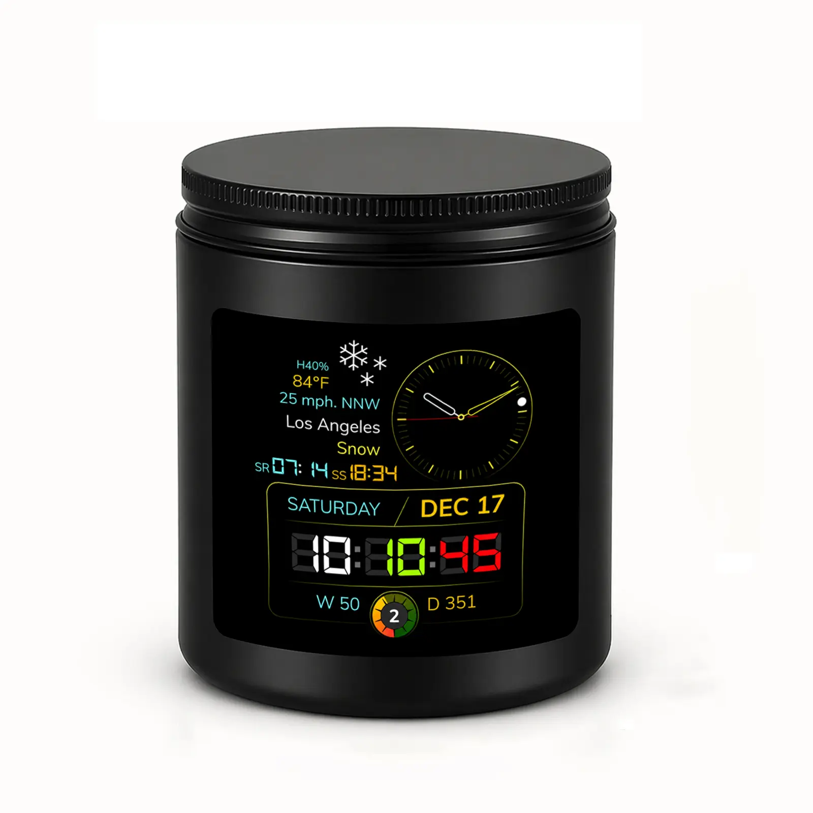 1Pc Handmade Soy Candle, Digital Clock Weather Dashboard Design, 7 Oz 200 g Tech Gift for Men Women, Birthday Christmas Gift, Office Bedroom Gaming Room Decor, Hand Poured