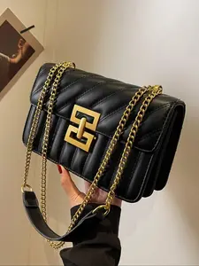 Retro style light luxury texture elegant quilted underarm bag, chain shoulder strap and flip design, fashionable, elegant, practical and atmospheric atmosphere single shoulder bag, suitable for dates and parties