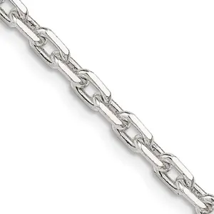 Sterling Silver 3.95MM Beveled Oval Cable Chain Necklace Womens Gold Chain Available in 16-24 Inch Lengths