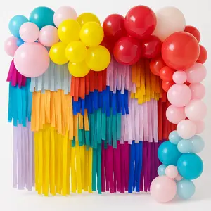 Vibrant Balloon Arch with Streamers