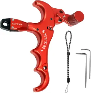 SNTXMY 4 Finger Bow Release for Compound Bow 360° Rotatable Thumb Release with Adjustable Sensitivity & Automatic Jaw Closure for Enhanced Accuracy and Flexibility Adjustment Tool Control Resistant Dependable