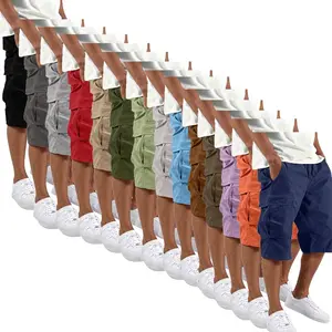Men's 1/2‑Pack Multi‑Color Cargo Shorts Oversized Loose Knee‑Length Pocket Streetwear Summer Work Shorts