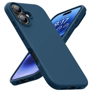 Shockproof Protective Liquid Silicone Phone Case with Soft Anti-scratch Microfiber Lining, Ultra Slim Durable Drop Protector Phone Cover for iPhone 17 16 15 14 13 12 11 Pro Max Plus, Casing