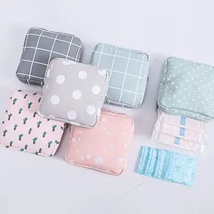 6pcs Sanitary Napkin Space Saving Bags, Menstrual Pads Storage Organizer, Tampon Holder, Coin Purse, Women's Hygiene Products