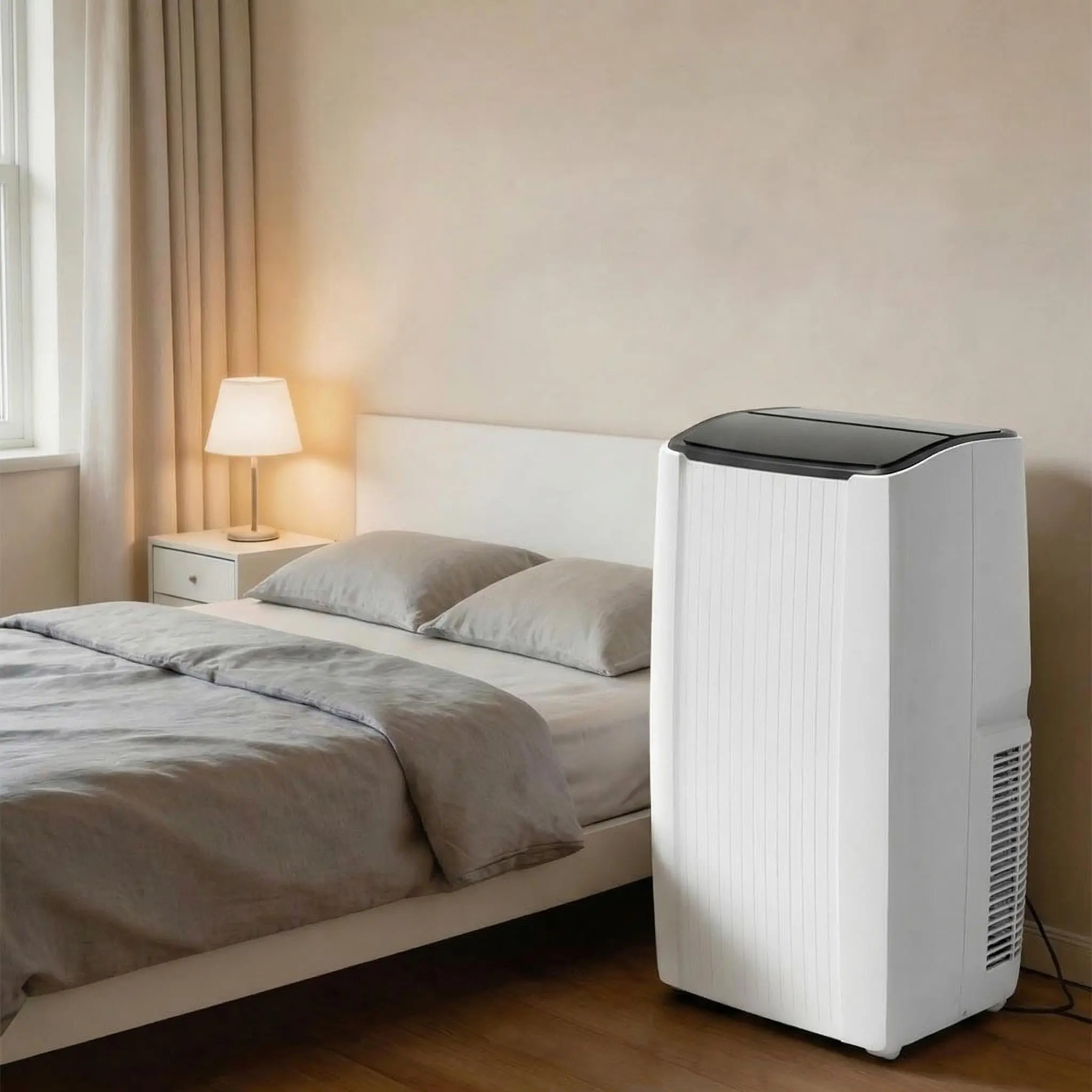 12000 BTU 3-in-1 Portable Air Conditioner for Garage Renters, Cooling Dehumidifier & Fan with 24H Timer, Remote Control, Quiet Sleep Mode, Adjustable Bracket, 550 Sq.Ft Coverage, Black Top, Stay Cool Solution