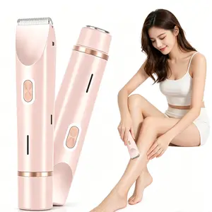Electric Bikini Trimmer, 2-in-1 Body and Facial Hair Removal Dual-Head Electric Shaver, Waterproof USB Rechargeable Cordless Hair Trimmer for Women, Portable Hair Trimmer, Multifunctional Festival Gift summerwins