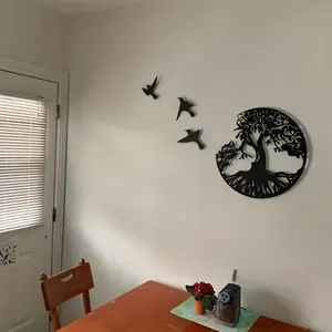 CIFbuy Tree of Life Metal Wall Art Outdoor Yard Hanging Decor Iron Craft Hanging Decor Home Garden Birds