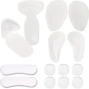 [ Value 14PCS ] Heel Grips Liners and Arch Support,Clear Back Heel Insoles Cushions for High Heels by Blomed,Gel Shoe Inserts for Men & Women Ball of Foot Pads for Foot Pain Relief (Transparent)