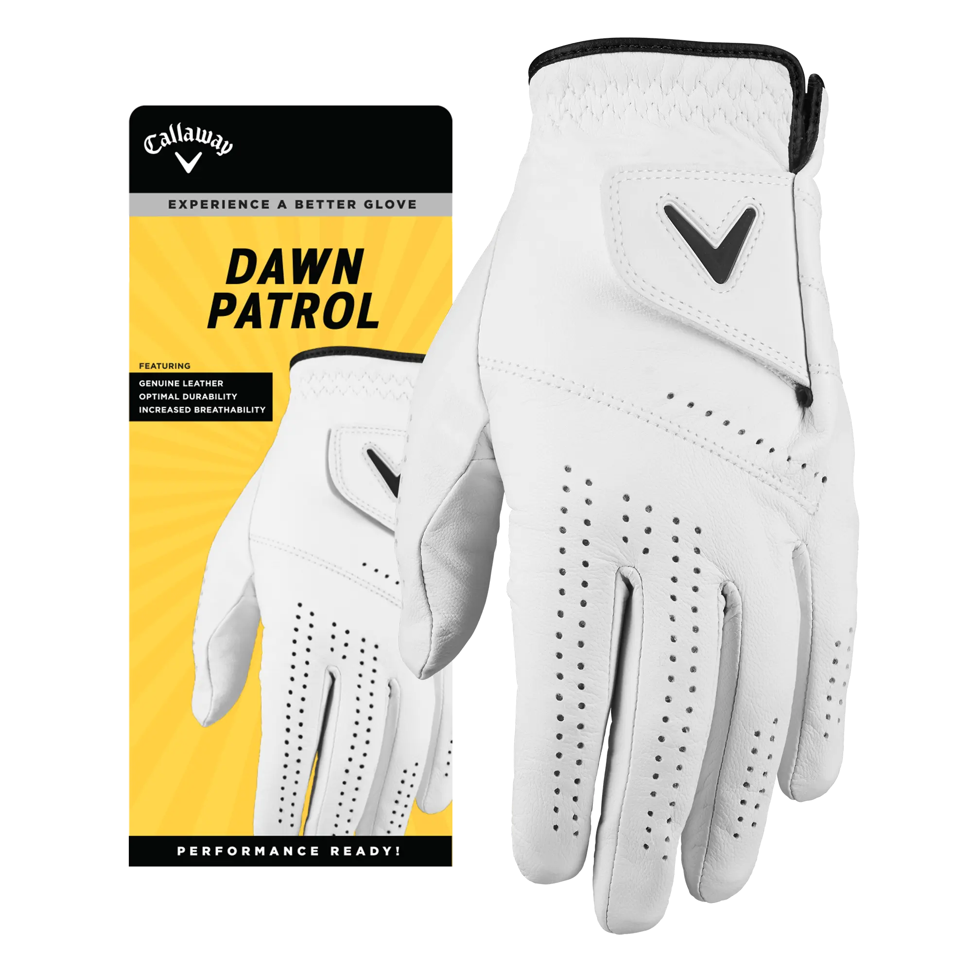 Callaway Golf Men's Dawn Patrol Golf Glove in White | Size: Cadet Large