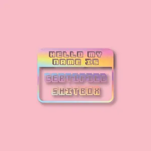 Hello My Name Is Certified Shitbox Vinyl Car Decal - 4x2.75 Inch Rainbow Gradient Design for Vehicle Windows & Home Decor
