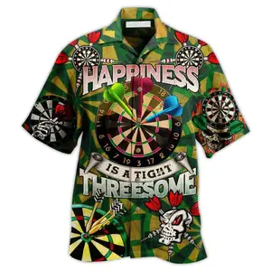 Darts Happiness Black And Red Multi Style Hawaiian Shirt, Dart All Pattern Hawaiian Shirt, Trendy Hawaiian Shirt for Men and Women, All over Print Hawaiian Perfect for Beach, Vacation, or Casual Summer Outfit