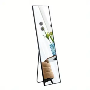 New Fourth generation aluminum alloy metal frame full body mirror quality upgrade bathroom makeup mirror bedroom foyer floor mirror Decor Glass