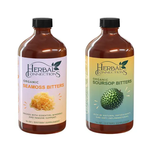 Soursop & Sea moss Herbal Bitters Bundle - Natural Wellness Support - 2 x 16 Oz Bottles -   herbal blend supplement Healthcare Edible Fitness Dietary